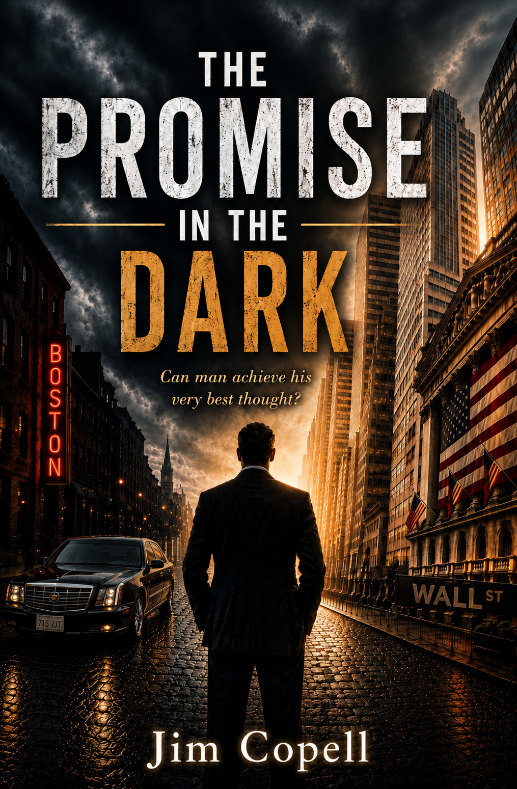 Cover of The Promise in the Dark by Jim Copell, featuring the question Can man achieve his very best thought?